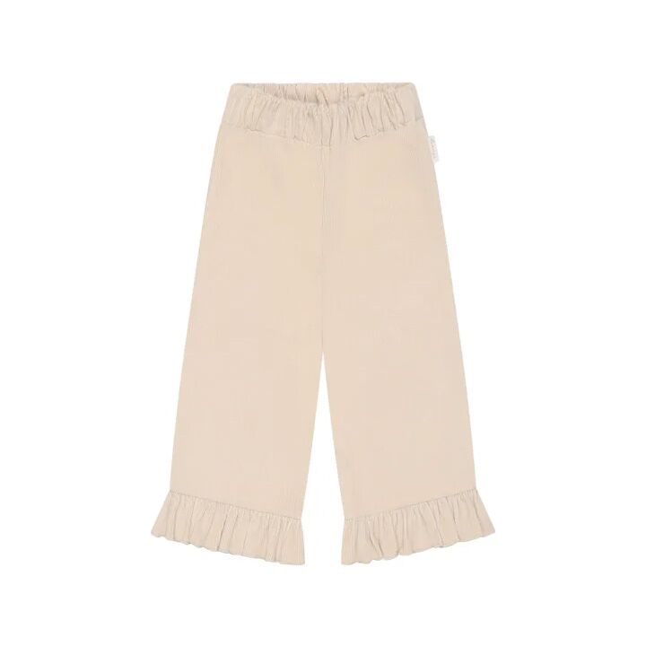 Weite Cordhose "cappuccino" mit Rüschensaum – Bild 1