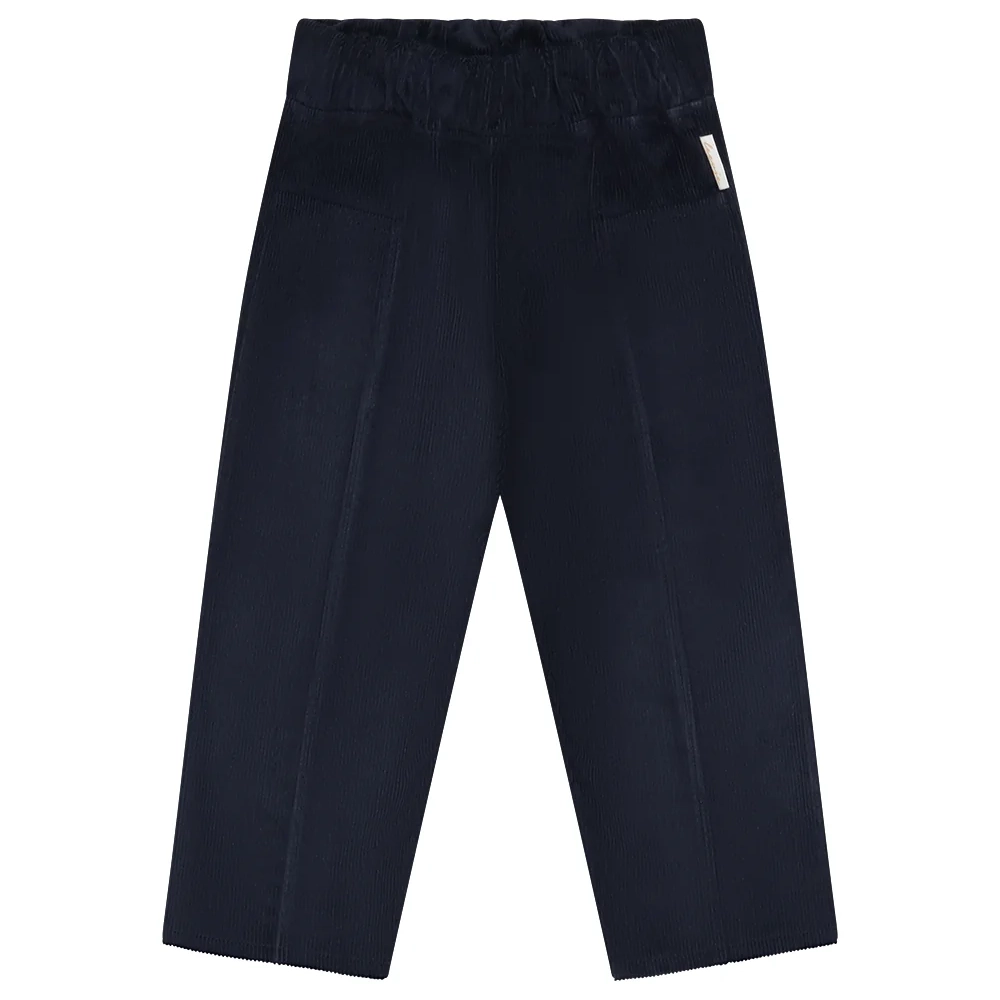 Unisex Cordhose "navy" mit Ziernähten – Bild 1