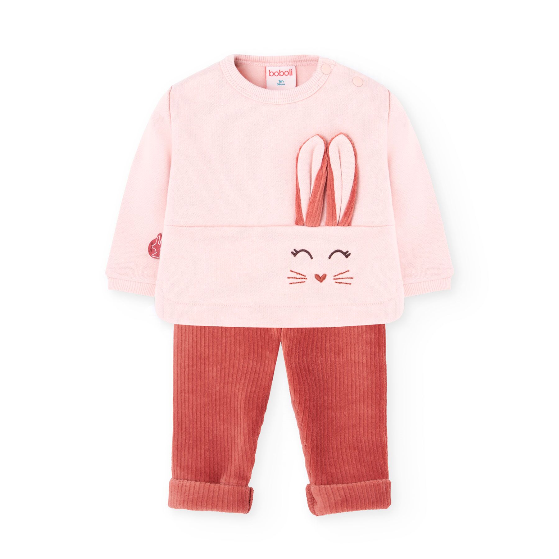 1020923915_a Set Pullover & Hose für Babys (pink) von Boboli