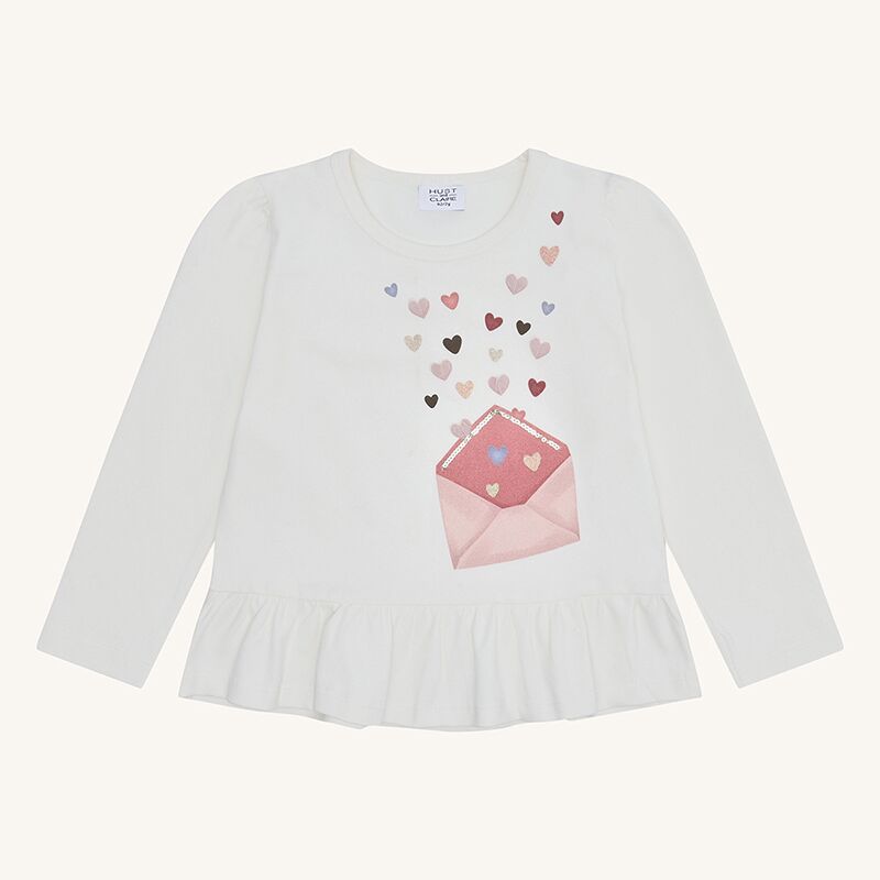 354-00195-12396-3260 HCAlma heart letter T-Shirt Longsleeve (Sugar)