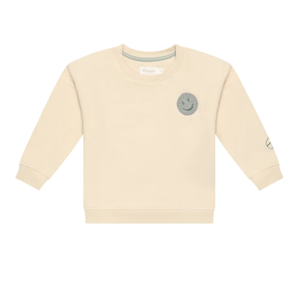 sweatshirt_peace_begins Unisex Oversized Sweatshirt "Peace begins with a smile" (cappuccino)