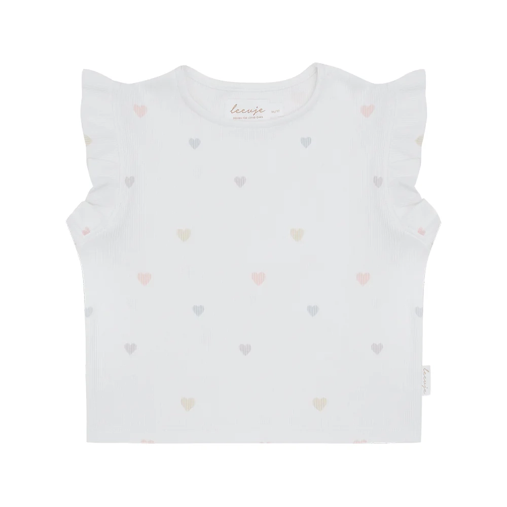 Frill Sleeve Top Hearts Top mit Rüschenärmeln "Hearts"