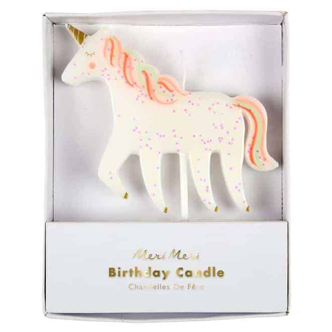 Einhorn-Kerze mit Glitzer von Meri Meri – Bild 1