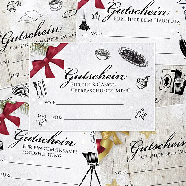 Gutscheine für Weihnachten (Druckvorlagen) – Bild 1