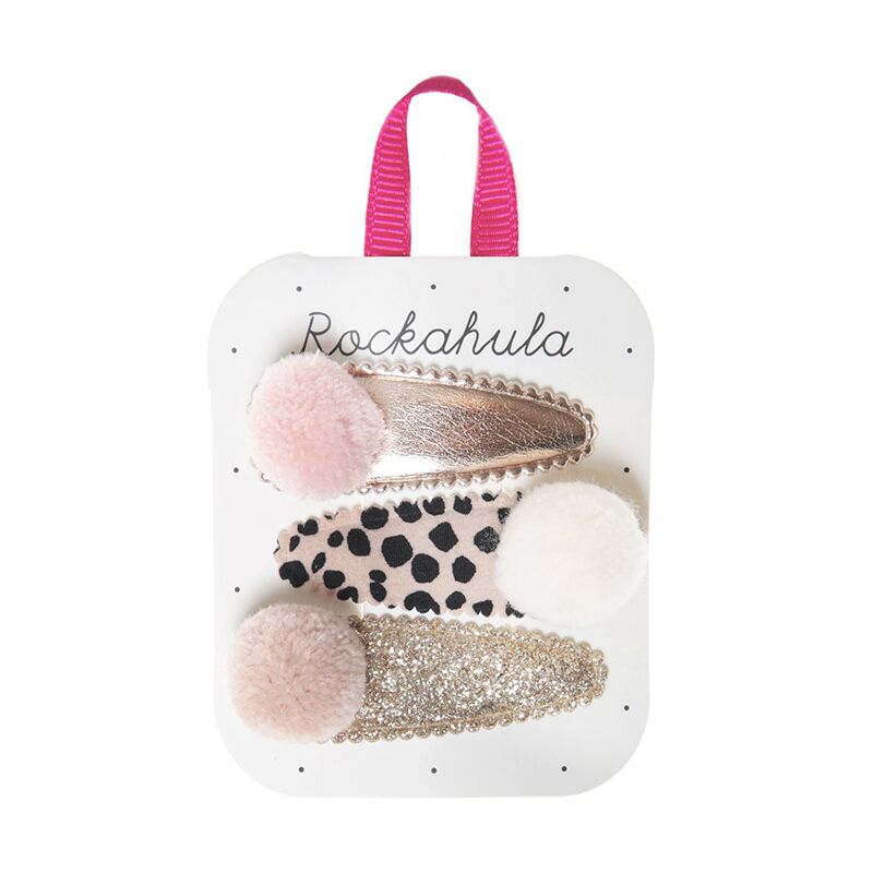 "Lily Leopard"-Haarspangen mit Pompoms – Bild 1