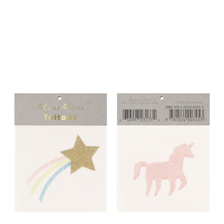 "Sternschnuppen & Einhorn"-Tattoos von Meri Meri – Bild 1