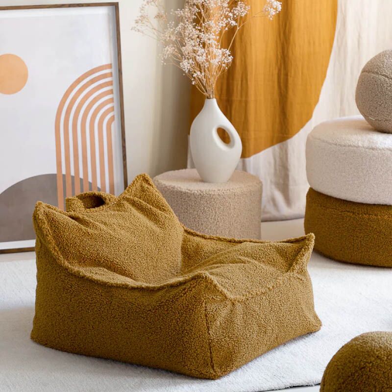 Sitzsack aus Plüsch-Teddystoff – Bild 1