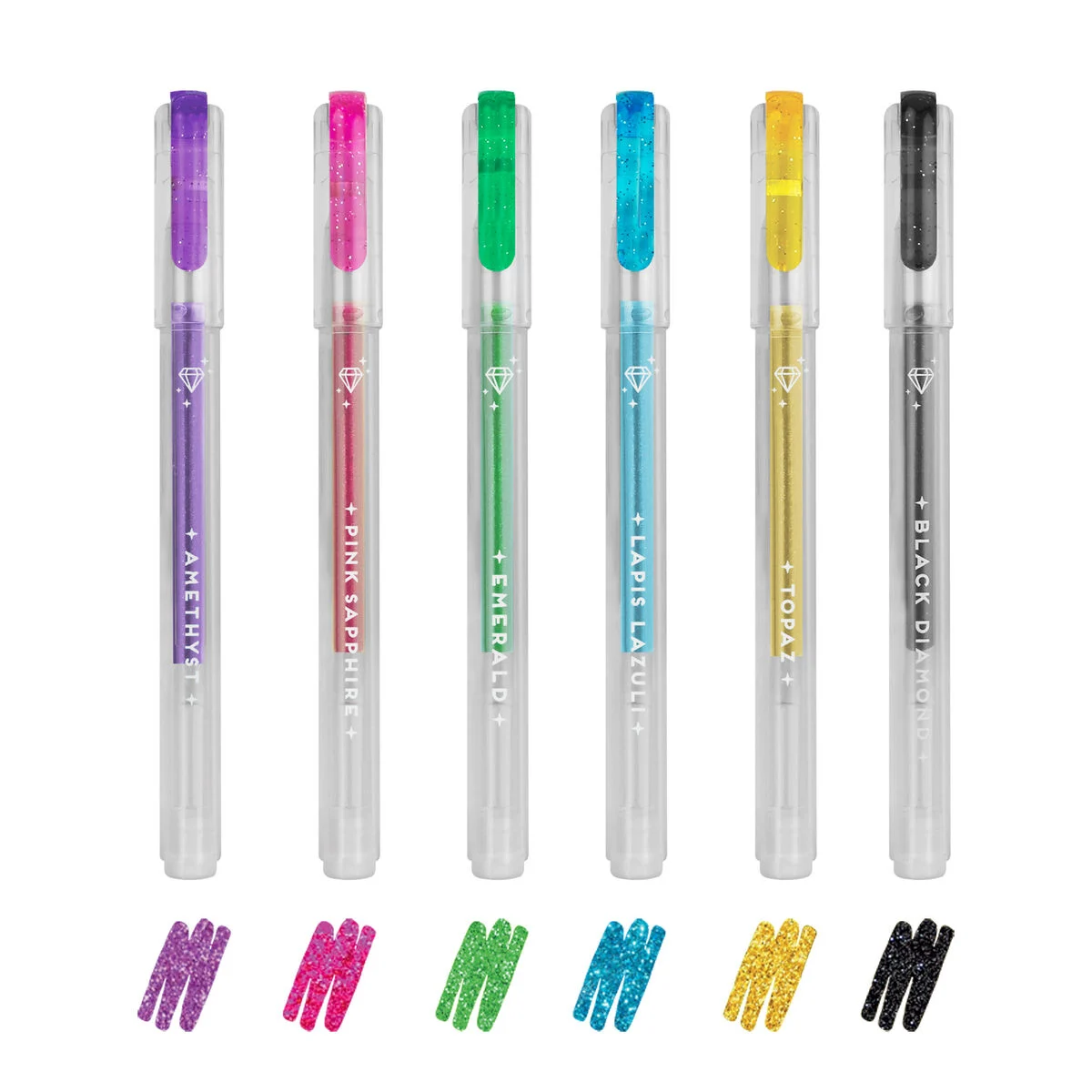 Glitzernde Mini Gelstifte "Shine Like a Diamond" (6er Set) – Bild 1