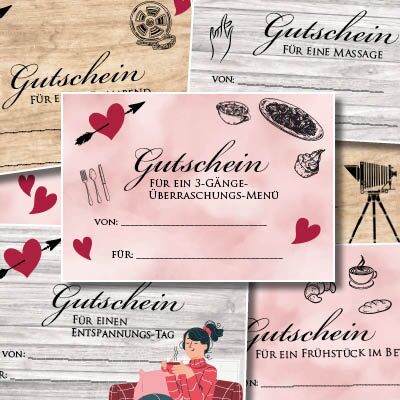 Gutscheine zum Valentinstag (Druckvorlagen) – Bild 1