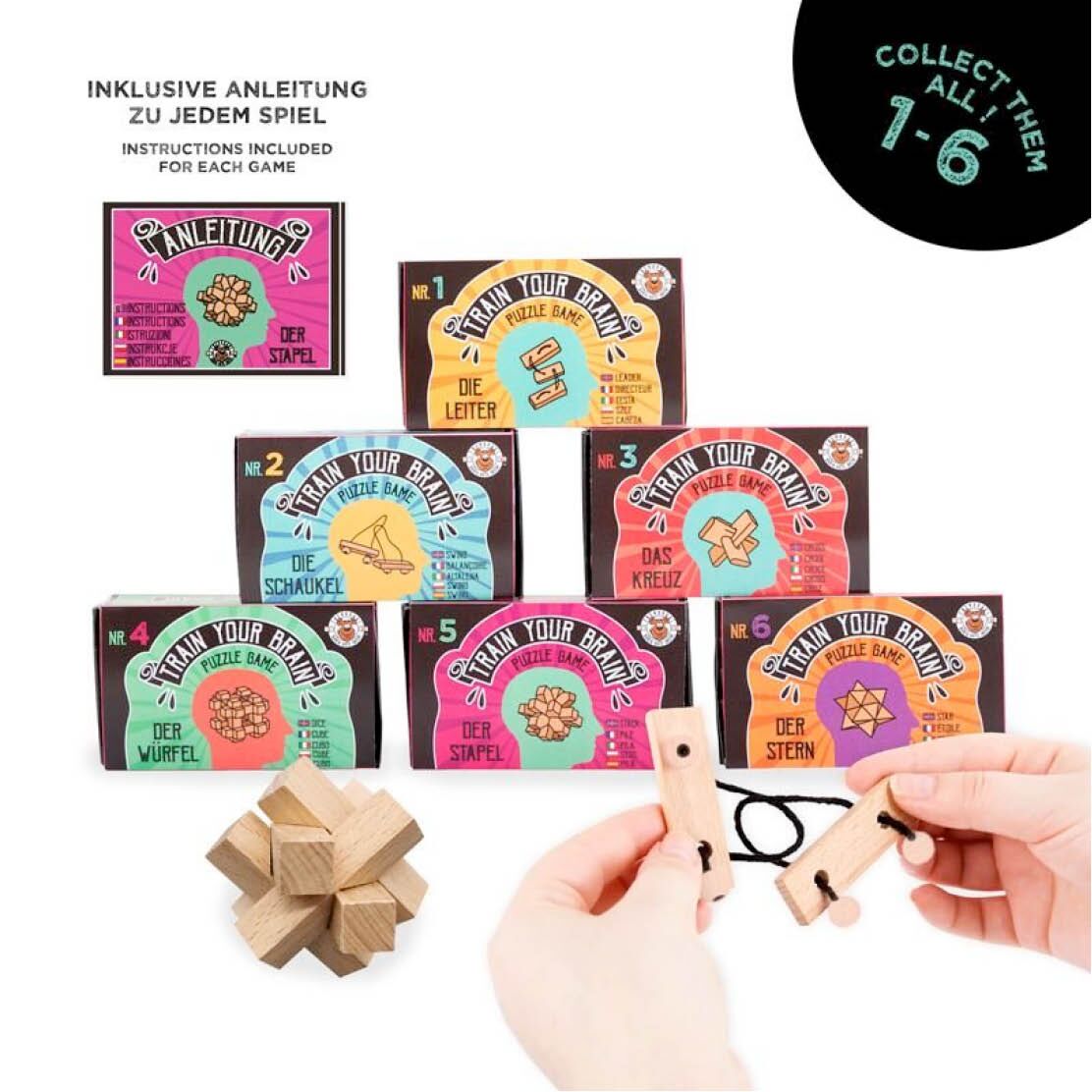 Holz Geduldsspiele "Train your brain" – Bild 1
