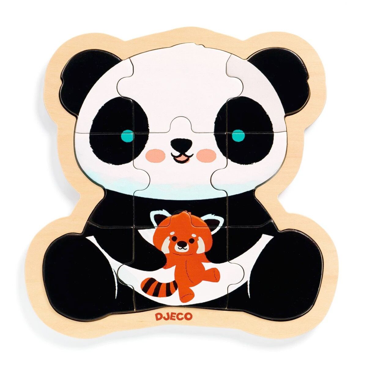 djeco_Oktober_2413 Holzpuzzle Panda (9 Teile) – Bild 1