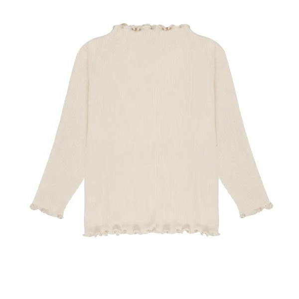 Longsleeve Light Beige mit hohem Kragen – Bild 1