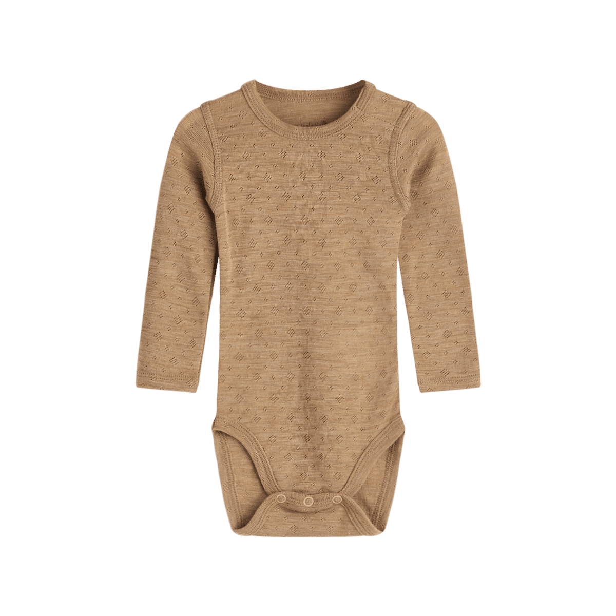 HCBirki Pointelle Body Long sleeved (Biscuit), Wolle / Seide – Bild 1