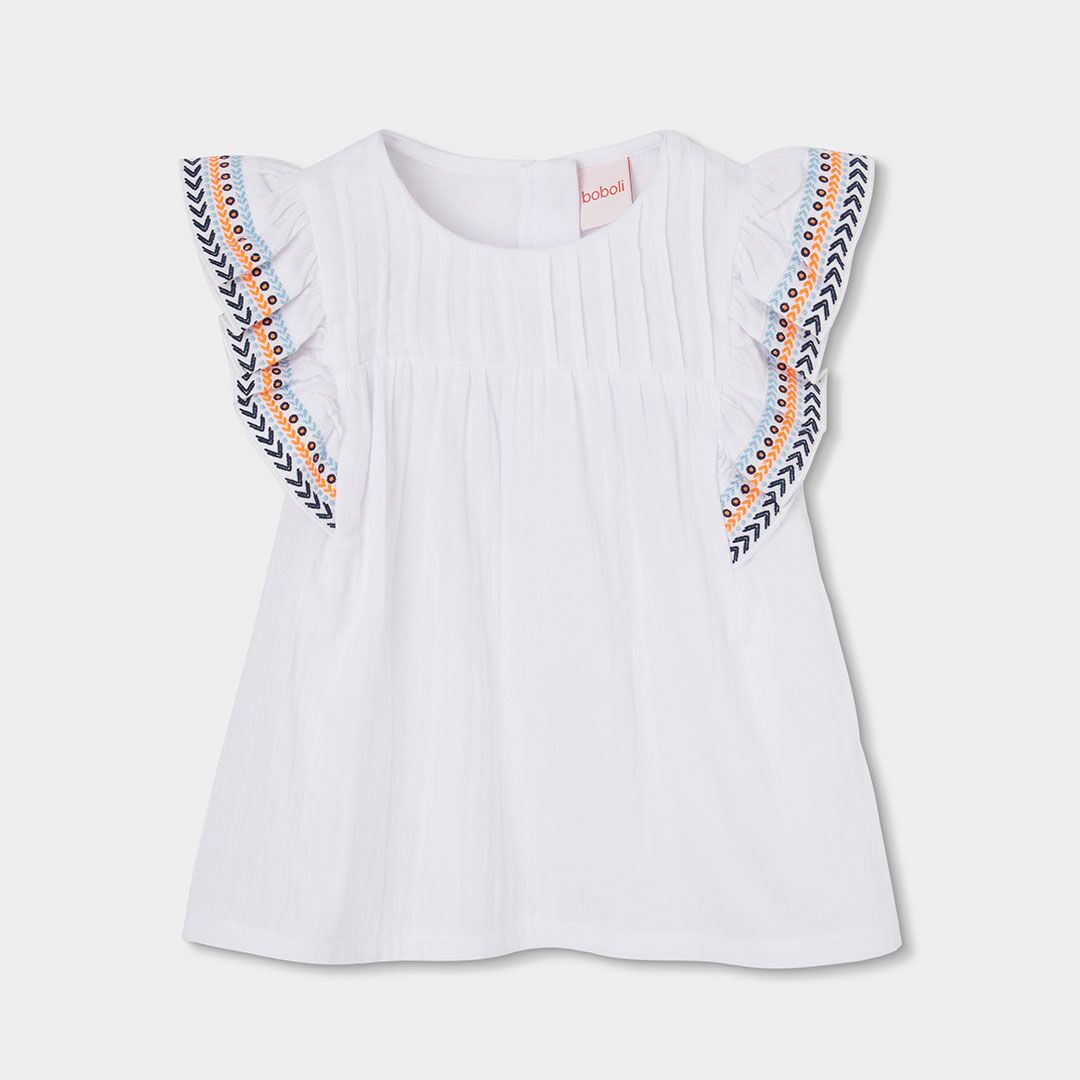 4030301100_a Kurzes Kleid Fantasie (weiss) von Boboli – Bild 1