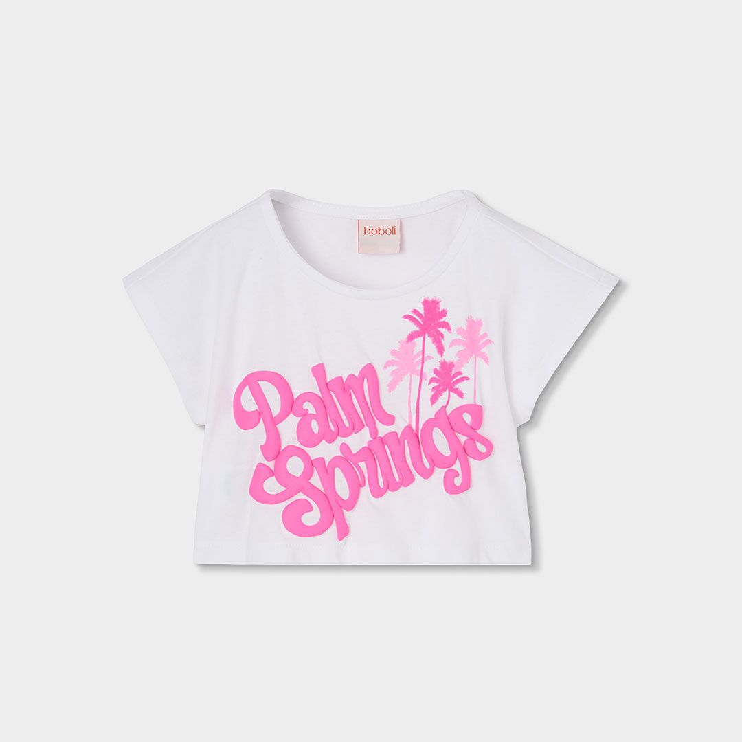 T-Shirt mit kurzen Ärmeln (weiss) von Boboli – Bild 1