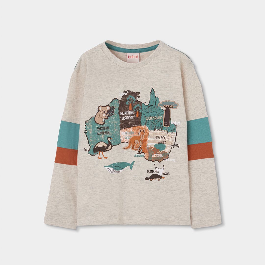 T-Shirt mit langen Ärmeln (beige) von Boboli – Bild 1